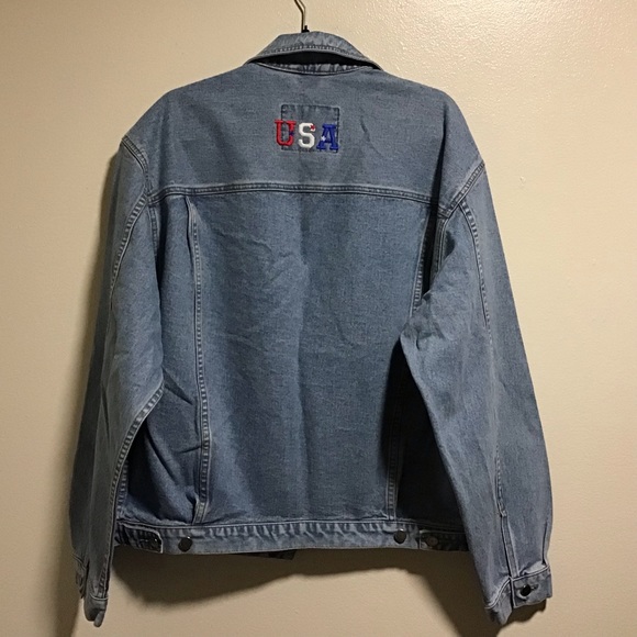 Jean Jacket USA Embroidered Size XL - Picture 3 of 6